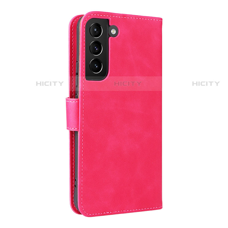 Coque Portefeuille Livre Cuir Etui Clapet L06Z pour Samsung Galaxy S21 FE 5G Rose Rouge Plus