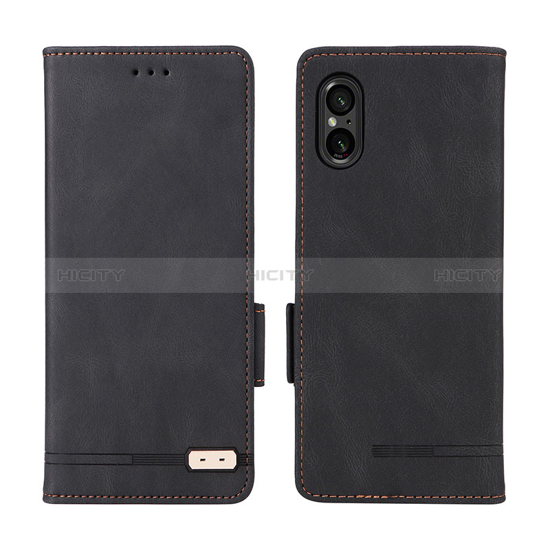 Coque Portefeuille Livre Cuir Etui Clapet L06Z pour Sony Xperia 5 V Noir Plus