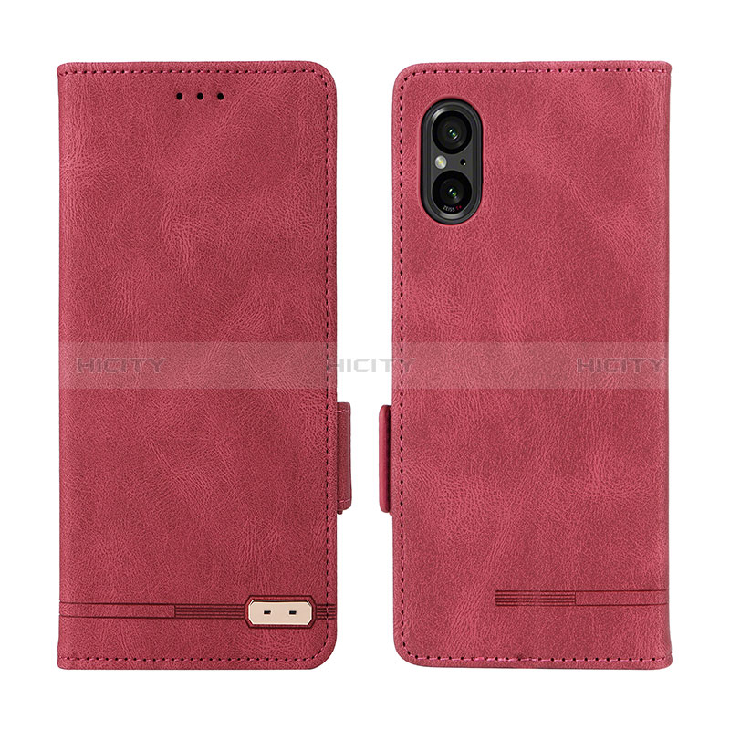 Coque Portefeuille Livre Cuir Etui Clapet L06Z pour Sony Xperia 5 V Rouge Plus