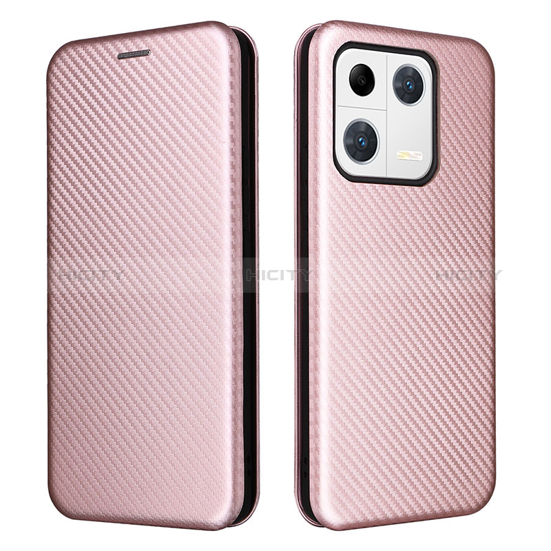 Coque Portefeuille Livre Cuir Etui Clapet L06Z pour Xiaomi Mi 13 Pro 5G Or Rose Plus