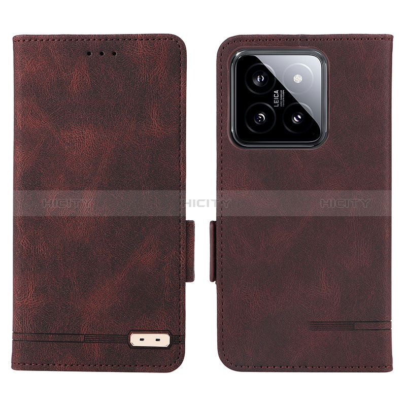 Coque Portefeuille Livre Cuir Etui Clapet L06Z pour Xiaomi Mi 14 Pro 5G Marron Plus