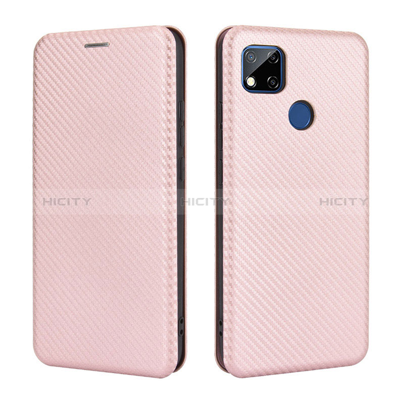 Coque Portefeuille Livre Cuir Etui Clapet L06Z pour Xiaomi POCO C3 Or Rose Plus