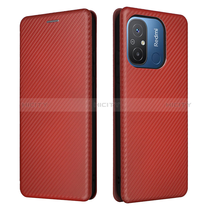 Coque Portefeuille Livre Cuir Etui Clapet L06Z pour Xiaomi Poco C55 Marron Plus