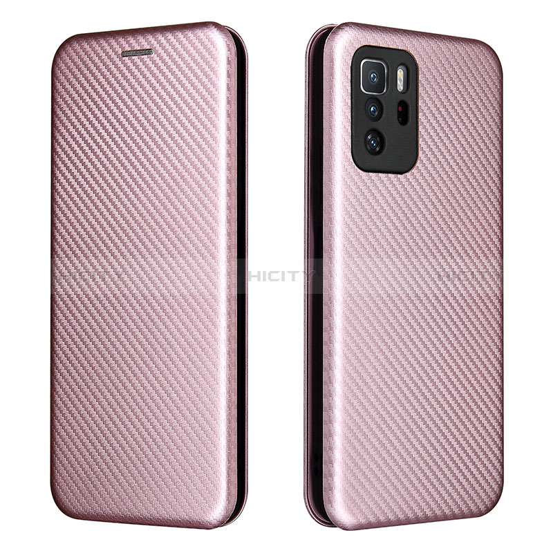 Coque Portefeuille Livre Cuir Etui Clapet L06Z pour Xiaomi Poco X3 GT 5G Or Rose Plus