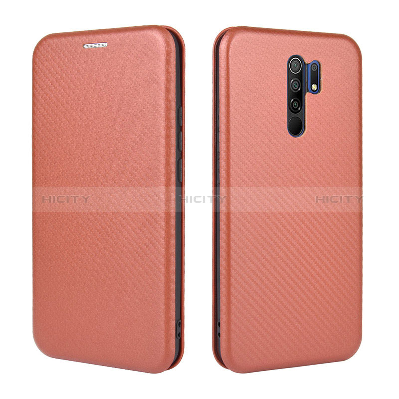 Coque Portefeuille Livre Cuir Etui Clapet L06Z pour Xiaomi Redmi 9 Prime India Marron Plus