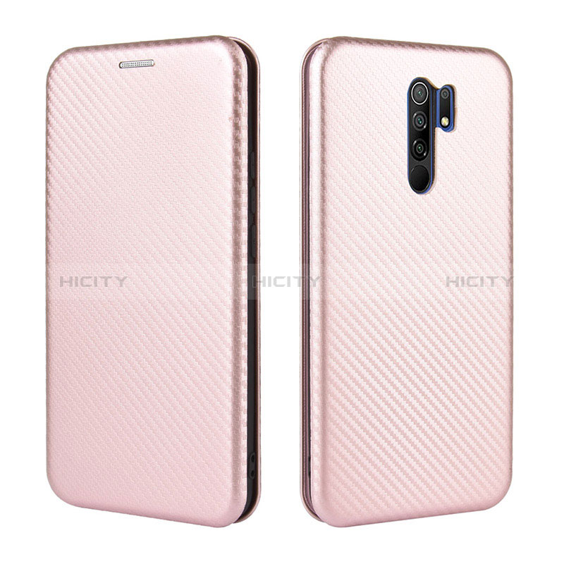 Coque Portefeuille Livre Cuir Etui Clapet L06Z pour Xiaomi Redmi 9 Prime India Or Rose Plus