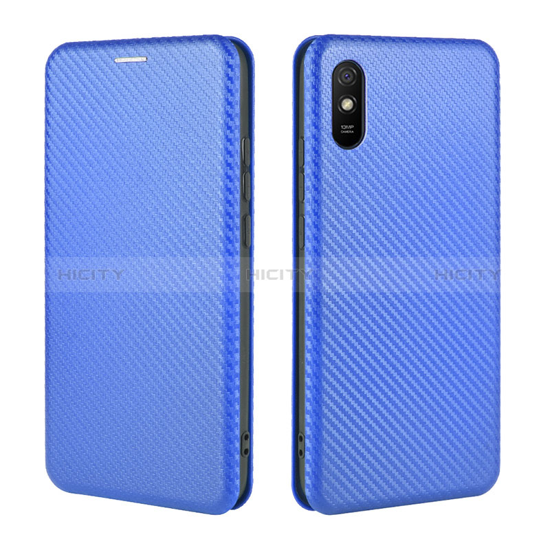 Coque Portefeuille Livre Cuir Etui Clapet L06Z pour Xiaomi Redmi 9A Bleu Plus