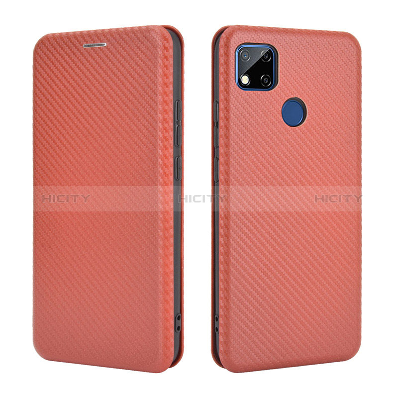 Coque Portefeuille Livre Cuir Etui Clapet L06Z pour Xiaomi Redmi 9C NFC Marron Plus