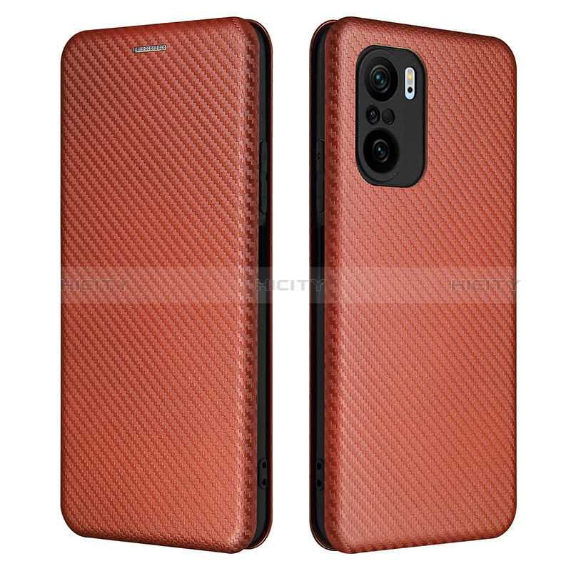 Coque Portefeuille Livre Cuir Etui Clapet L06Z pour Xiaomi Redmi K40 Pro 5G Marron Plus