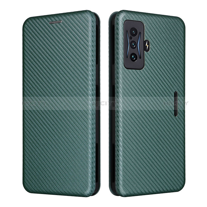 Coque Portefeuille Livre Cuir Etui Clapet L06Z pour Xiaomi Redmi K50 Gaming 5G Vert Plus