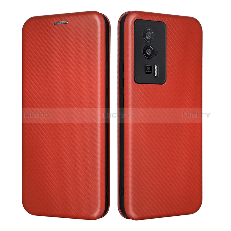 Coque Portefeuille Livre Cuir Etui Clapet L06Z pour Xiaomi Redmi K60 Pro 5G Marron Plus