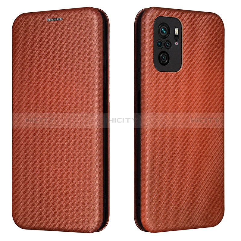 Coque Portefeuille Livre Cuir Etui Clapet L06Z pour Xiaomi Redmi Note 10 4G Marron Plus