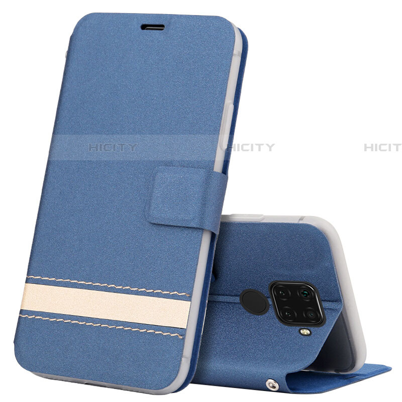 Coque Portefeuille Livre Cuir Etui Clapet L07 pour Huawei Mate 30 Lite Bleu Plus