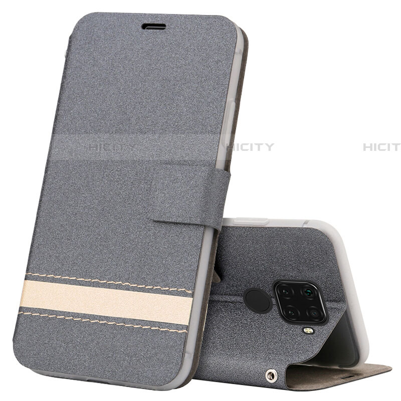 Coque Portefeuille Livre Cuir Etui Clapet L07 pour Huawei Mate 30 Lite Gris Plus