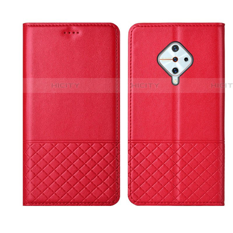 Coque Portefeuille Livre Cuir Etui Clapet L07 pour Vivo S1 Pro Rouge Plus