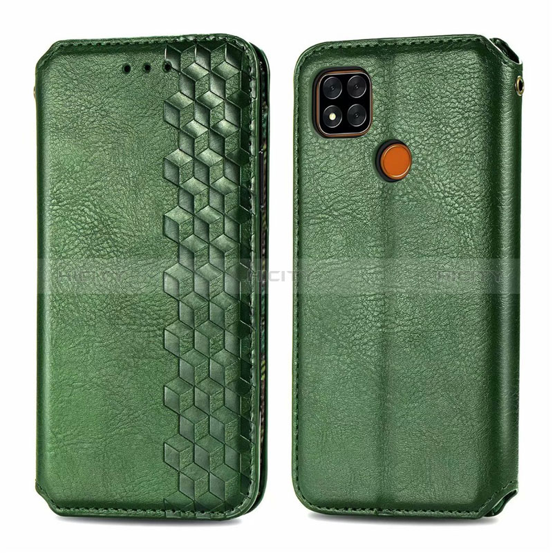 Coque Portefeuille Livre Cuir Etui Clapet L07 pour Xiaomi POCO C3 Vert Plus