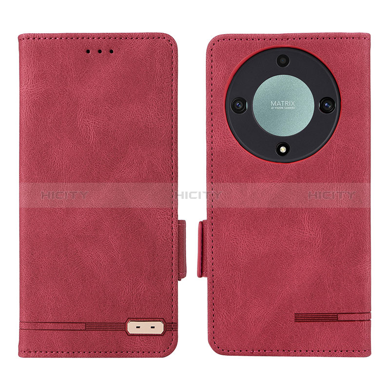 Coque Portefeuille Livre Cuir Etui Clapet L07Z pour Huawei Honor Magic5 Lite 5G Rouge Plus