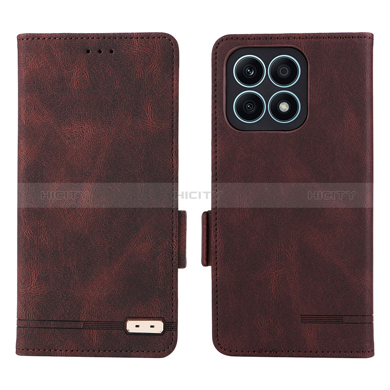 Coque Portefeuille Livre Cuir Etui Clapet L07Z pour Huawei Honor X8a 4G Marron Plus