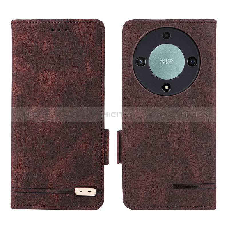 Coque Portefeuille Livre Cuir Etui Clapet L07Z pour Huawei Honor X9a 5G Marron Plus