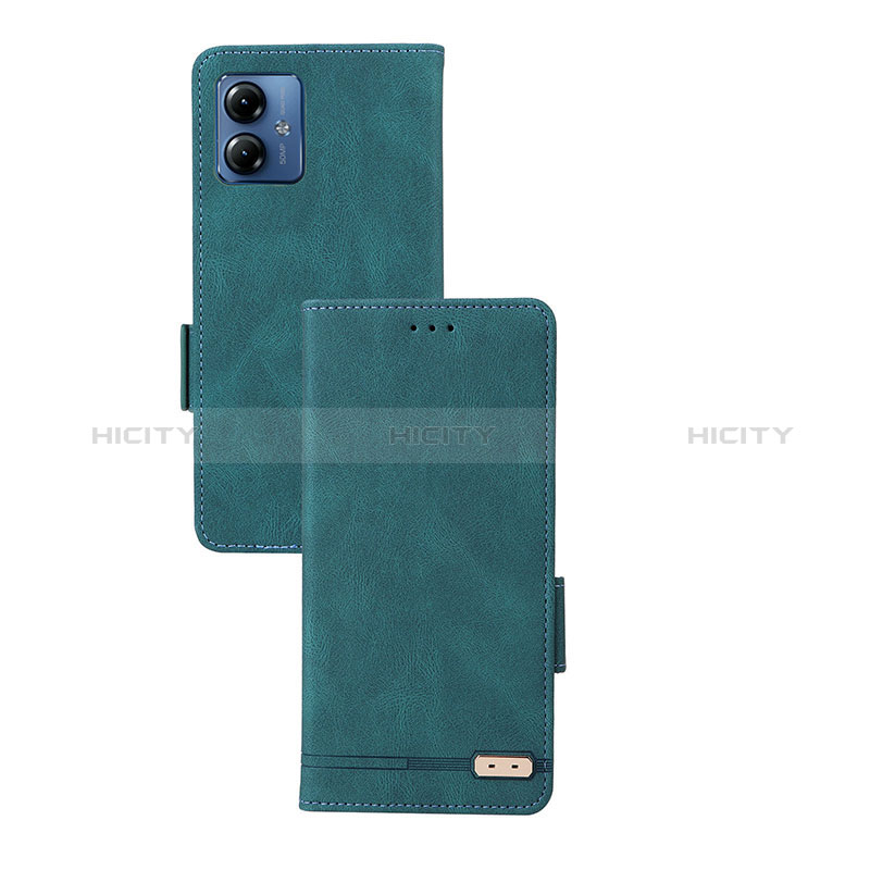 Coque Portefeuille Livre Cuir Etui Clapet L07Z pour Motorola Moto G14 Vert Plus