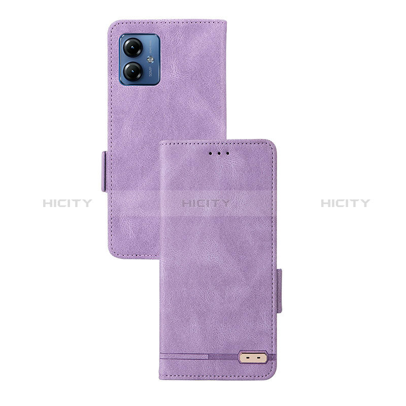 Coque Portefeuille Livre Cuir Etui Clapet L07Z pour Motorola Moto G14 Violet Plus