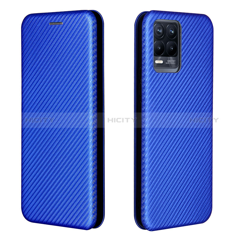 Coque Portefeuille Livre Cuir Etui Clapet L07Z pour Realme 8 4G Bleu Plus