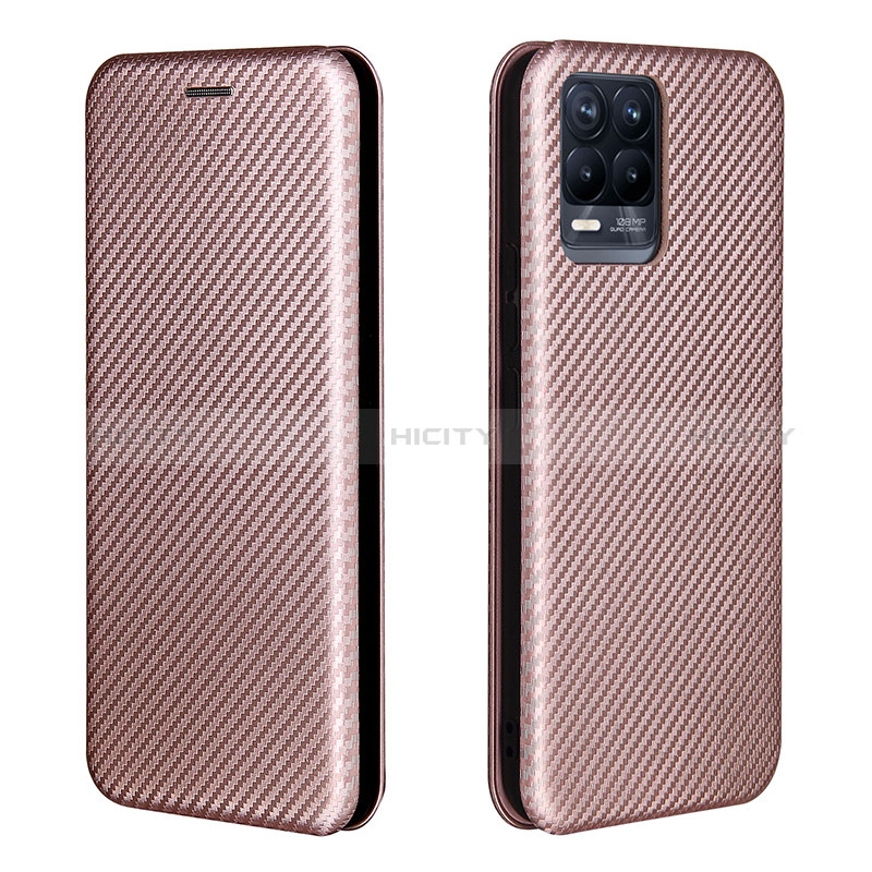 Coque Portefeuille Livre Cuir Etui Clapet L07Z pour Realme 8 4G Or Rose Plus