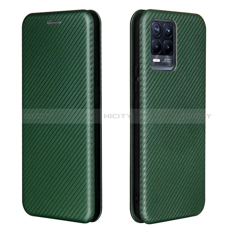 Coque Portefeuille Livre Cuir Etui Clapet L07Z pour Realme 8 4G Vert Plus