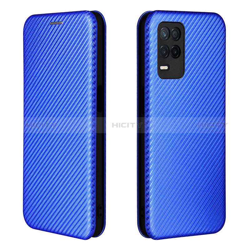 Coque Portefeuille Livre Cuir Etui Clapet L07Z pour Realme 8 5G Bleu Plus