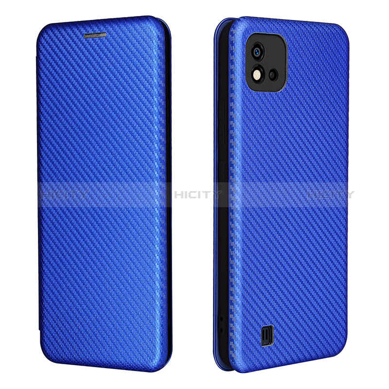 Coque Portefeuille Livre Cuir Etui Clapet L07Z pour Realme C11 (2021) Bleu Plus