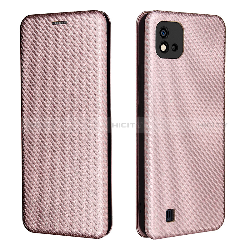 Coque Portefeuille Livre Cuir Etui Clapet L07Z pour Realme C11 (2021) Or Rose Plus