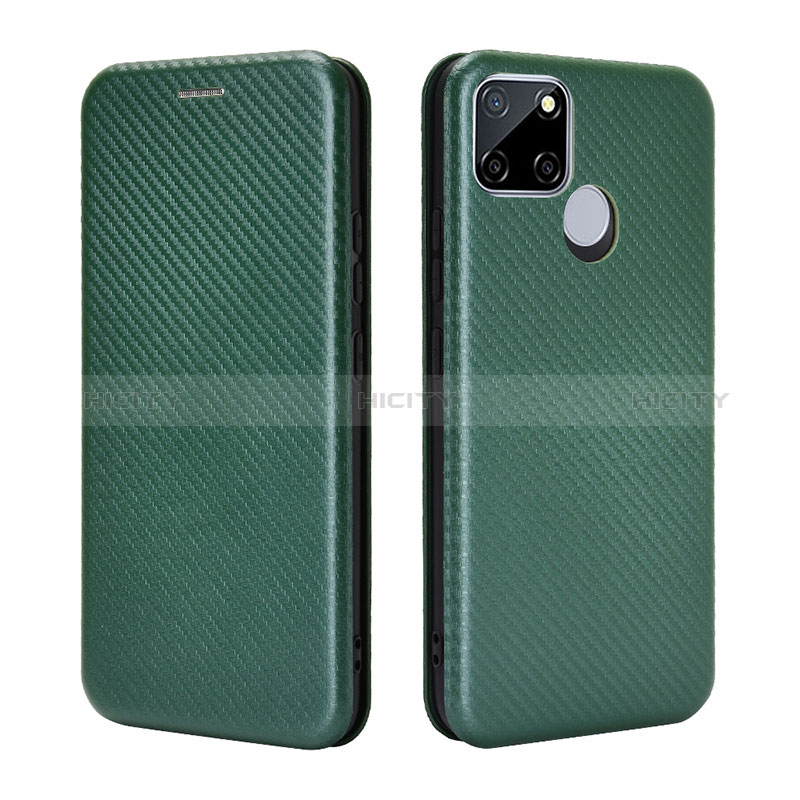 Coque Portefeuille Livre Cuir Etui Clapet L07Z pour Realme C25 Vert Plus