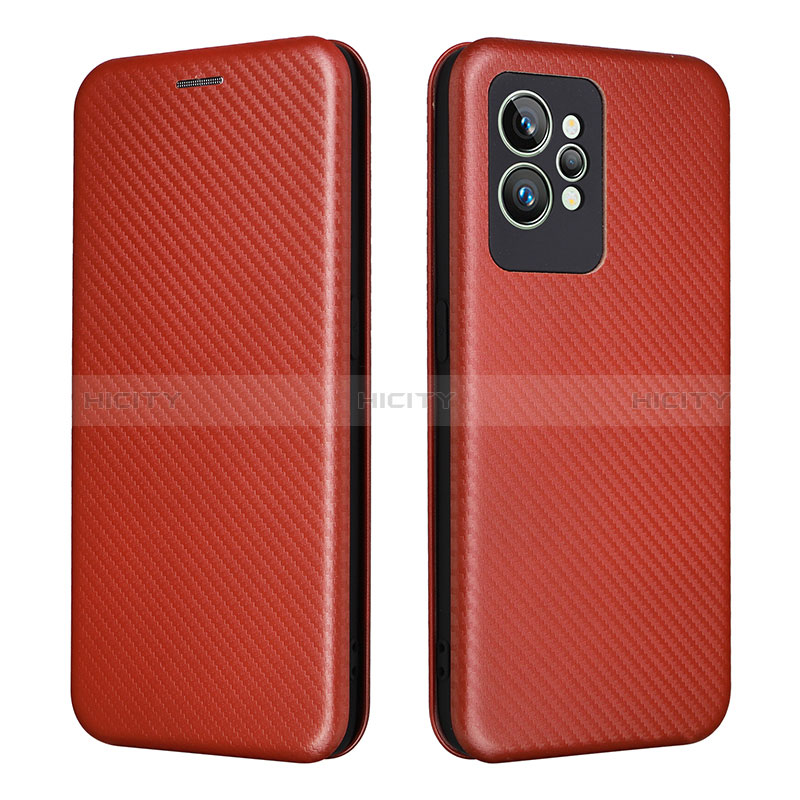 Coque Portefeuille Livre Cuir Etui Clapet L07Z pour Realme GT2 Pro 5G Marron Plus