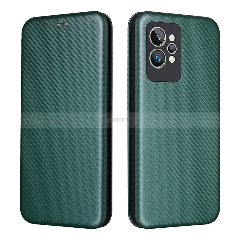 Coque Portefeuille Livre Cuir Etui Clapet L07Z pour Realme GT2 Pro 5G Vert Plus