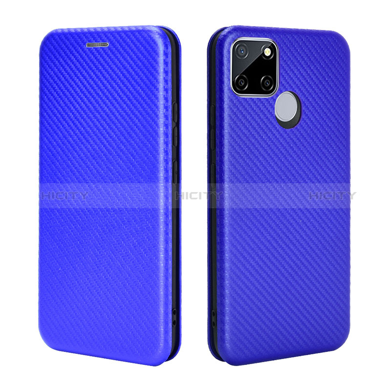 Coque Portefeuille Livre Cuir Etui Clapet L07Z pour Realme Narzo 30A Bleu Plus