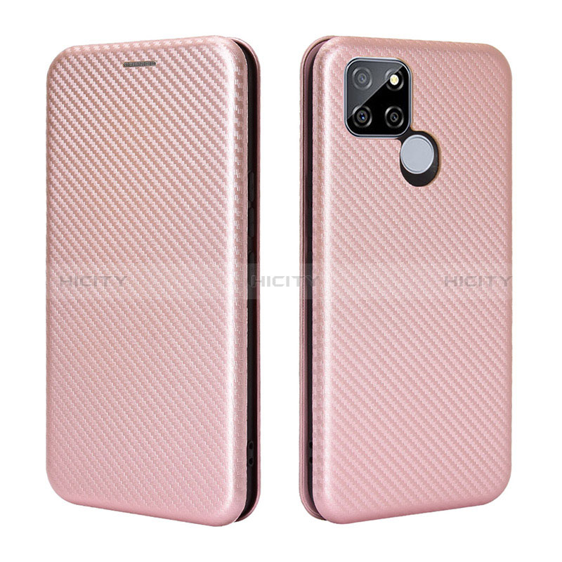 Coque Portefeuille Livre Cuir Etui Clapet L07Z pour Realme Q2i 5G Or Rose Plus