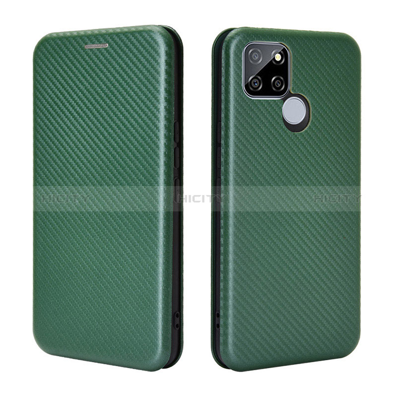 Coque Portefeuille Livre Cuir Etui Clapet L07Z pour Realme Q2i 5G Vert Plus