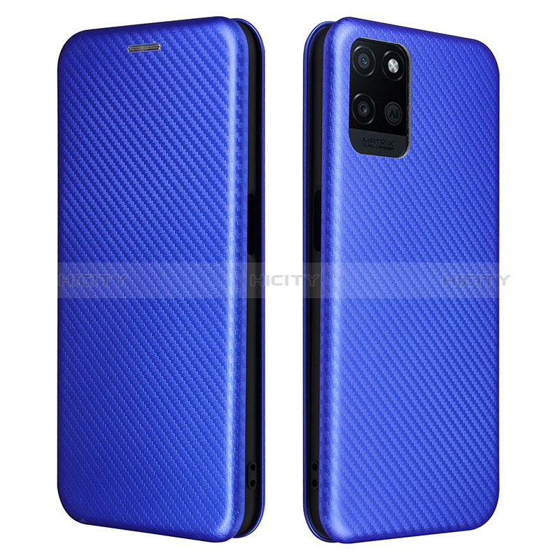 Coque Portefeuille Livre Cuir Etui Clapet L07Z pour Realme V11 5G Bleu Plus