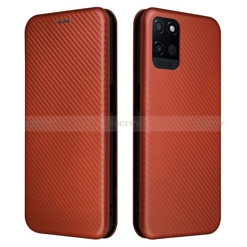 Coque Portefeuille Livre Cuir Etui Clapet L07Z pour Realme V11s 5G Marron Plus