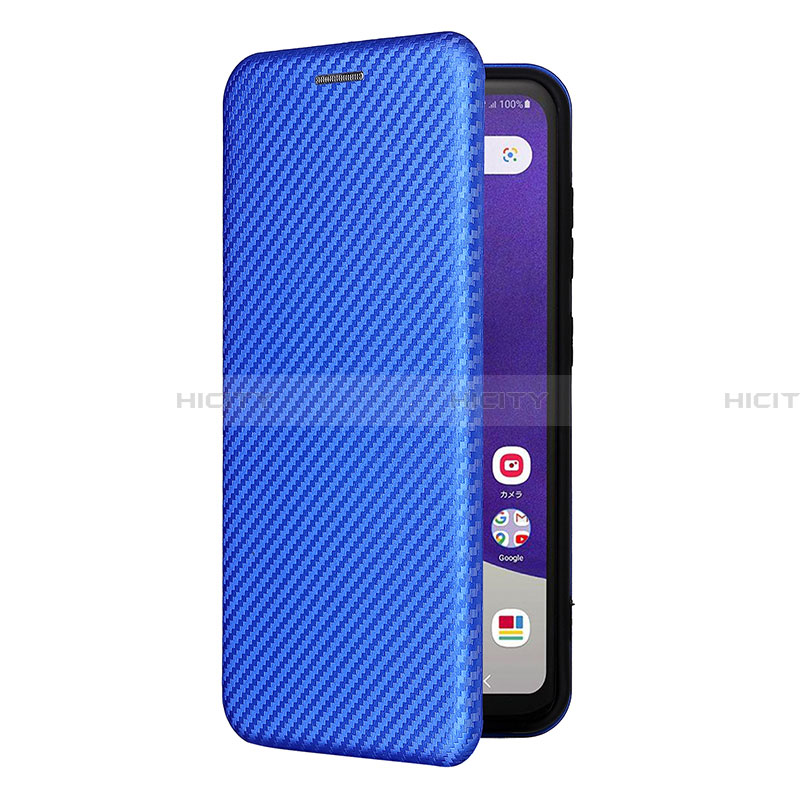 Coque Portefeuille Livre Cuir Etui Clapet L07Z pour Samsung Galaxy A22 5G SC-56B Bleu Plus