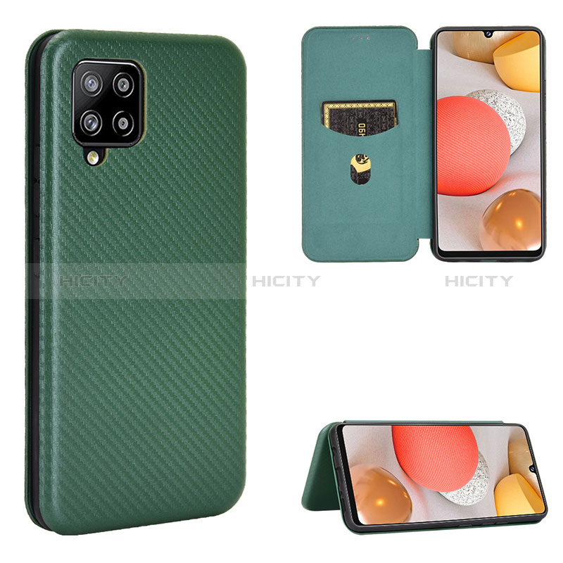 Coque Portefeuille Livre Cuir Etui Clapet L07Z pour Samsung Galaxy A42 5G Vert Plus