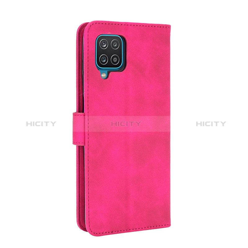 Coque Portefeuille Livre Cuir Etui Clapet L07Z pour Samsung Galaxy F12 Rose Rouge Plus