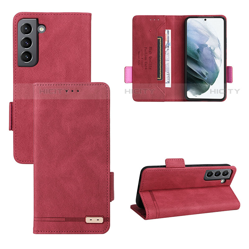 Coque Portefeuille Livre Cuir Etui Clapet L07Z pour Samsung Galaxy S21 Plus 5G Rouge Plus