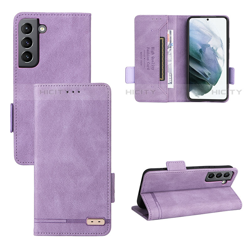 Coque Portefeuille Livre Cuir Etui Clapet L07Z pour Samsung Galaxy S21 Plus 5G Violet Plus