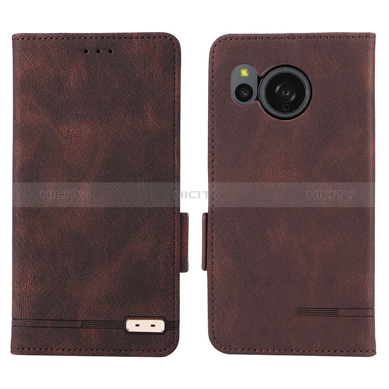 Coque Portefeuille Livre Cuir Etui Clapet L07Z pour Sharp Aquos Sense8 Marron Plus