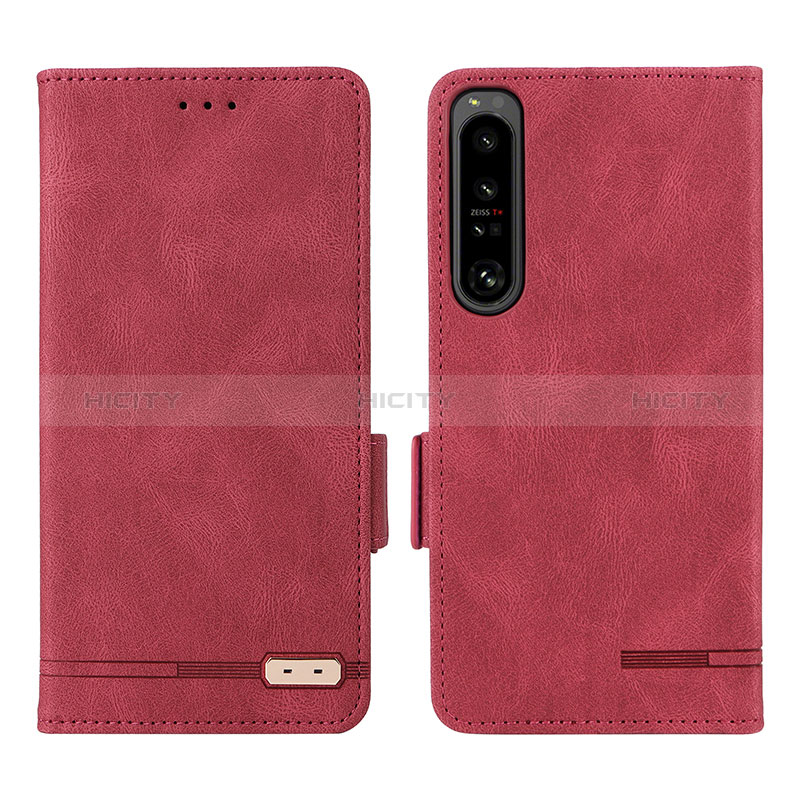 Coque Portefeuille Livre Cuir Etui Clapet L07Z pour Sony Xperia 1 IV SO-51C Rouge Plus