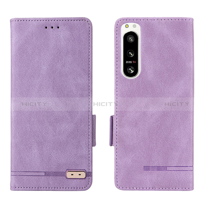 Coque Portefeuille Livre Cuir Etui Clapet L07Z pour Sony Xperia 5 IV Violet Plus