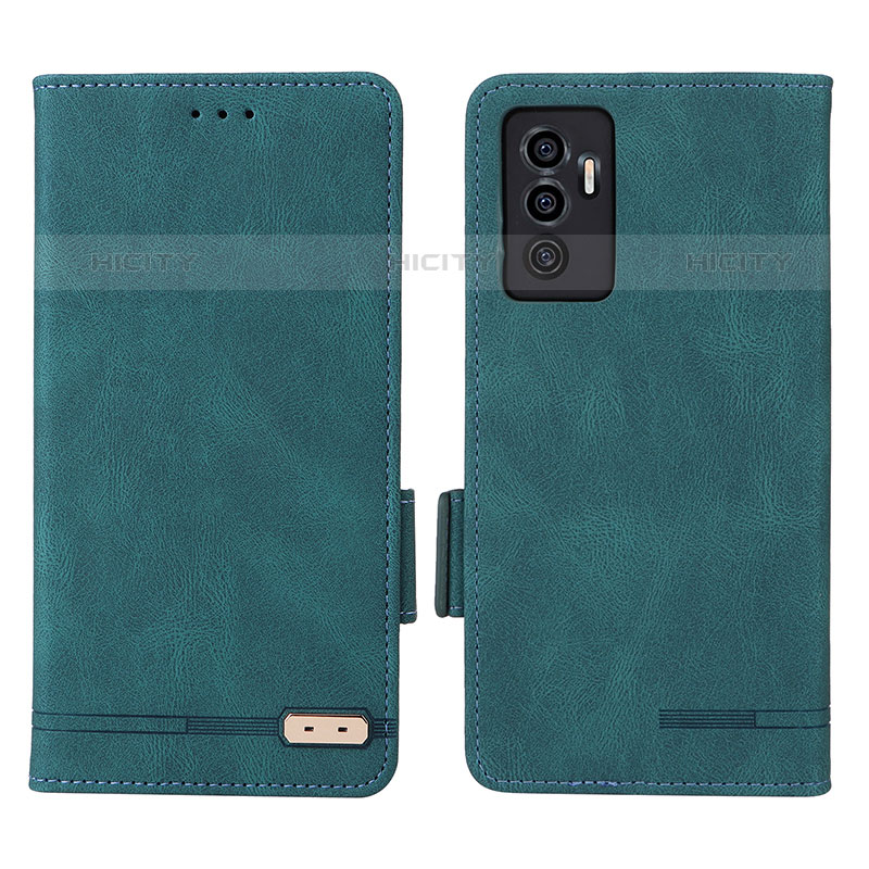 Coque Portefeuille Livre Cuir Etui Clapet L07Z pour Vivo V23e Vert Plus