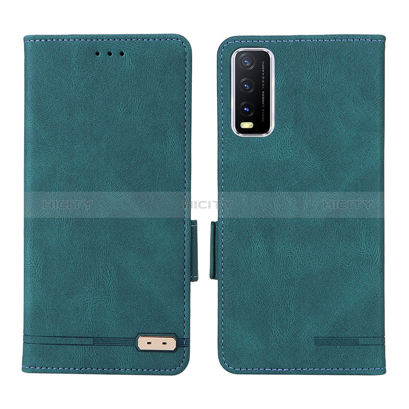 Coque Portefeuille Livre Cuir Etui Clapet L07Z pour Vivo Y11s Vert Plus