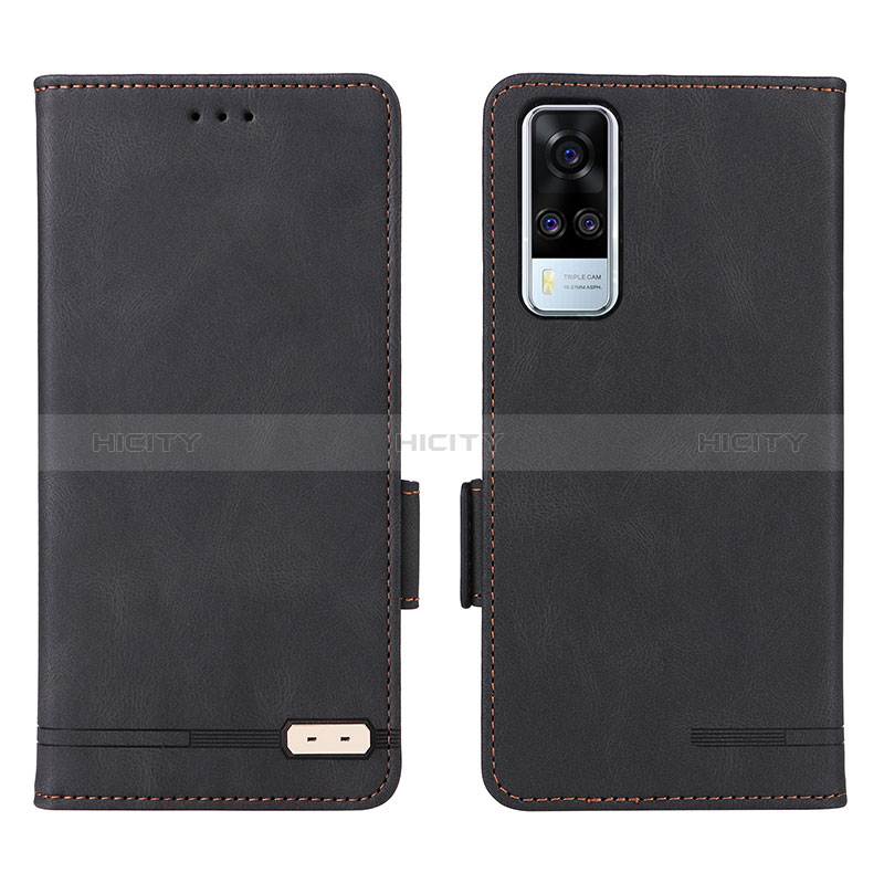 Coque Portefeuille Livre Cuir Etui Clapet L07Z pour Vivo Y31 (2021) Noir Plus